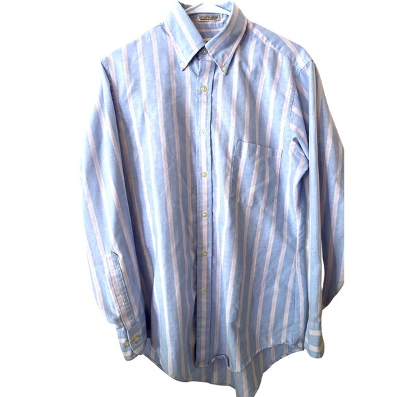 Private Club Single Needle Tailoring men’s button down dress‎ shirt 15 1/2 32/33 - Picture 1 of 4